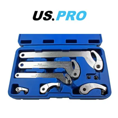 US PRO Adjustable Hook And Pin Wrench/Spanner/C Spanner 35-120mm 6pcs