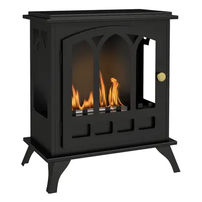 HOMCOM 21" Bioethanol Fireplace Stove for Indoor, Ethanol Fireplace, Black