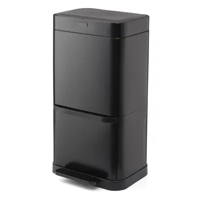 Swan Stealth Dual Recycling Sensor Bin, Retainer Ring, Iron Body, 70L, Black SWKA4501BLKN