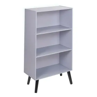 (Grey, Black) 60cm Wide Tier Bookcase Storage Cabinet Scandinavian Style Legs Dining Room Displa