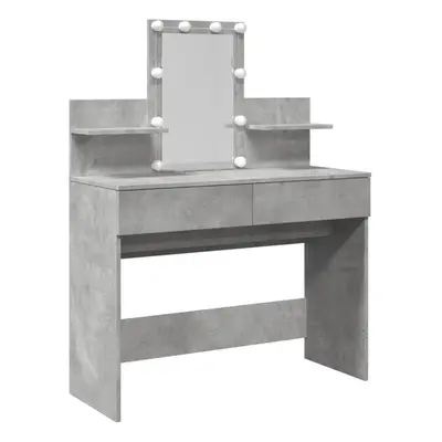 (concrete grey) vidaXL Dressing Table with LED Cosmetic Table Vanity Makeup Table Grey Sonoma