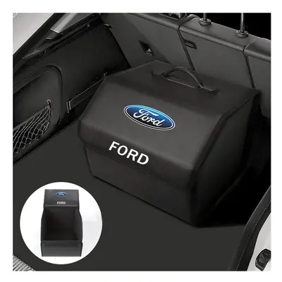 (For Ford) Car Foldable Storage Box Trip Camping Leather Bag For Ford Fiesta Ranger