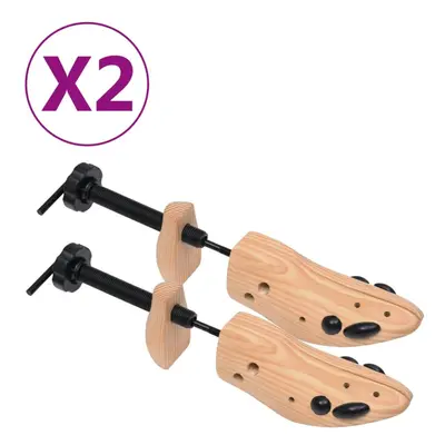 vidaXL Solid Pine Wood Shoe Trees Pairs Size Wooden Shoe Shape Holder