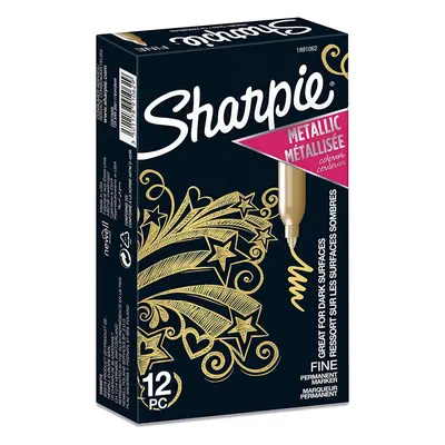 Sharpie Metallic Permanent Markers | Fine Point | Gold | Count