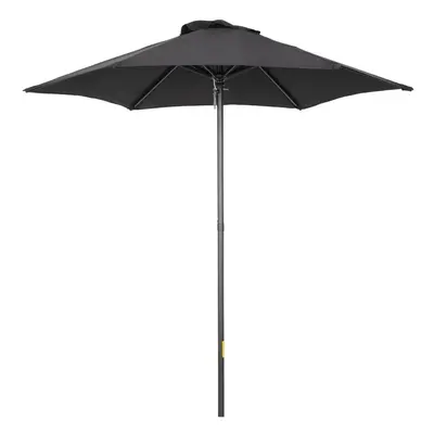 Outsunny 2m Parasol Patio Umbrella, Outdoor Sun Shade with Ribs Black