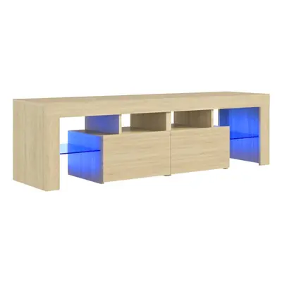 vidaXL TV Cabinet with LED Lights Sonoma Oak HiFi Stand TV Unit Hifi Cabinet