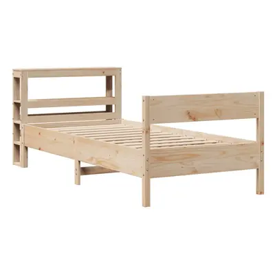 vidaXL Bed Frame with Headboard Bed Base 90x190 cm Single Solid Wood Pine