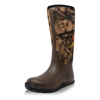 (6 UK EU39/40, Brown/Camo) Dirt Boot Unisex Neoprene Wellington Muck Field Wellies Stable Yard B