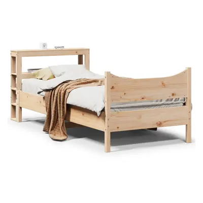 vidaXL Bed Frame with Headboard 75x190 cm Small Single Solid Wood Pine