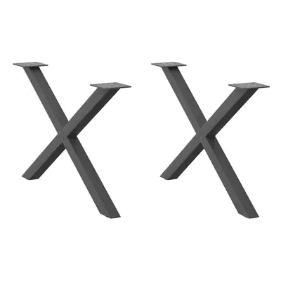 (anthracite, x (42-43) cm (40 mm)/ pcs) vidaXL Dining Table Legs X-Shaped Desk Legs Kitchen Meta