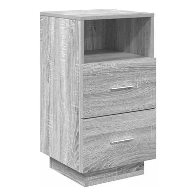 (Grey sonoma, pcs) vidaXL Bedside Cabinets pcs with Drawers White 36x36x68 cm bedside table