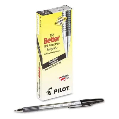 Pilot Better Ball Point Stick Pen Black Ink .7mm Dozen