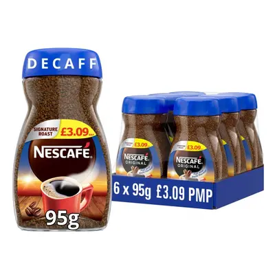 Nescafe Original Decaf Instant Coffee 95g ( pack of 6)