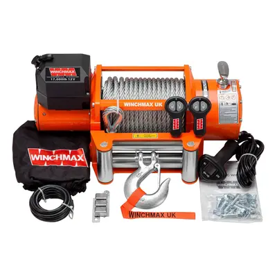 17,000lb 12V Electric Winch. 26m x 12mm Steel Rope.