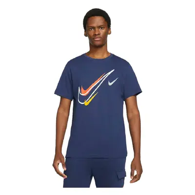 (Large) Nike Court Swoosh Logo T-Shirt in Navy