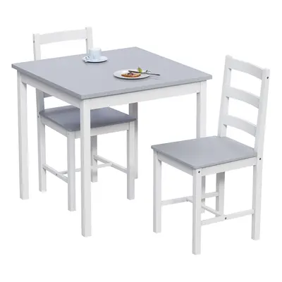 (White & Grey, Seater) Yorkshire Home Dining Set Chairs Table Wood