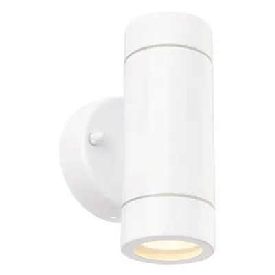 Up & Down Twin Outdoor IP44 Wall Light - x 7W GU10 LED - Gloss White