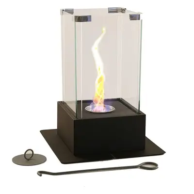 Bio Ethanol Burner Tornado Black Fireplace Glass Burner Fire Bioethanol Flame