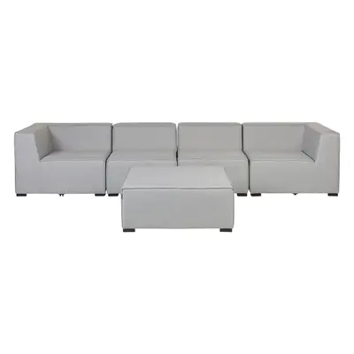 Garden Sofa with Ottoman AREZZO Seater Modular Light Grey