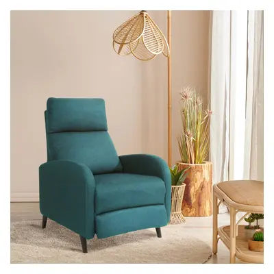 (cadizBLUE) Linen Fabric Recliner Chair