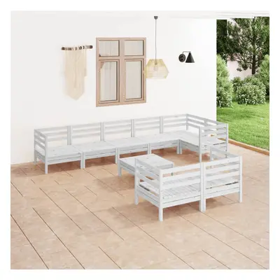 vidaXL Garden Lounge Set Outdoor Lounge Set Piece Solid Wood Pine White