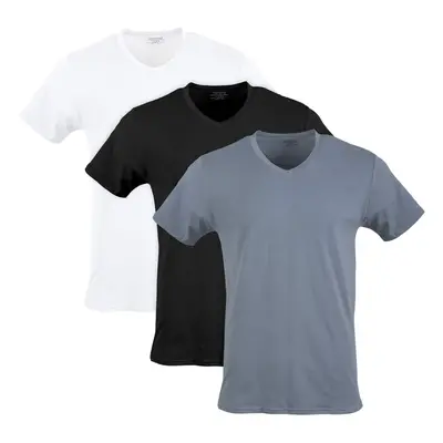 Gildan Men's Cotton Stretch T-shirts Multipack White/Black Soot/Grey