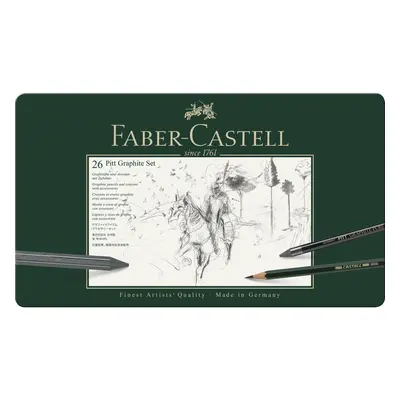 Faber-Castell PITT Graphite 26-Piece Large Tin Professional Quality Set in a Metal Case