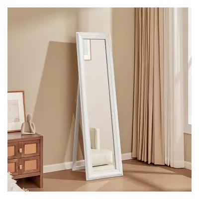 (White) Modern Wood Frame Full Length Mirror 40*150cm