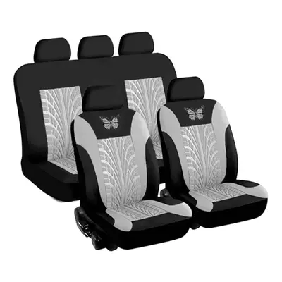 (Gray - Pcs) Universal Car Seat Covers Protector Cushion Front Rear 3D Butterfly Pattern