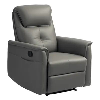 HOMCOM Recliner Armchair with Spring Cushion Adjustable Leg Rest Light Grey