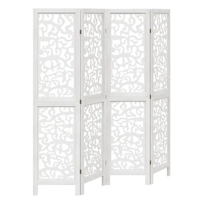 (40 x cm/ piece) vidaXL Room Divider Privacy Screen Room Partition White Solid Wood Paulownia