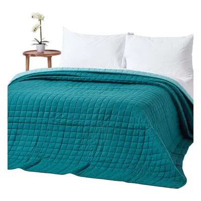 (Teal & Blue, x cm) Cotton Quilted Reversible Bedspread