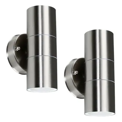 Up Down Pair of Silver Outdoor Wall-Up Down Light