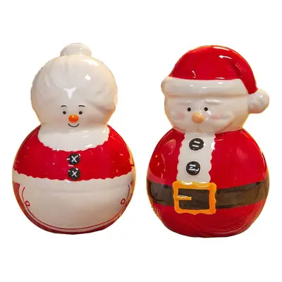 Christmas Salt & Pepper Shakers Decoration Mr & Mrs Claus Novelty Set