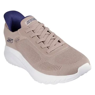 (Brown, (Adults')) Skechers BOBS Sport Squad Chaos Solid Step Textile Men's Taupe Trainers