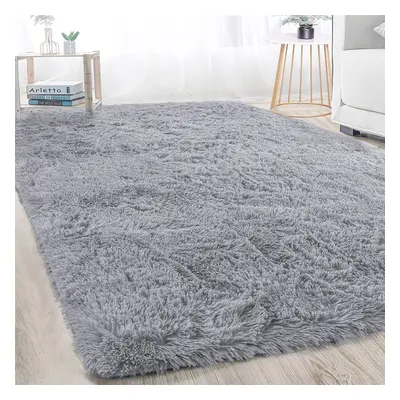 (200cm x 290cm (6ft 7" x 9ft 6")_EXTRA LARGE RUG, Grey) Grey Shaggy Large Rugs Runner & Non Slip