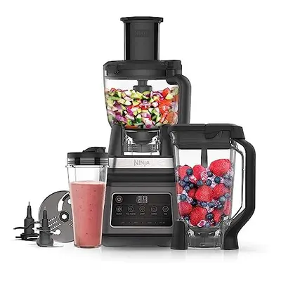 Ninja 3-in-1 Food Processor and Blender with Auto-iQ [BN800UK] 1200W, 1.8 Bowl, 2.1L Jug, 0.7 Cu