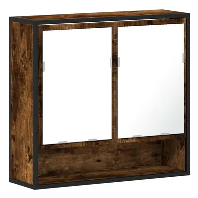 (smoked oak) vidaXL Bathroom Mirror Cabinet Smoked Oak 65x20x60 cm Engineered Wood