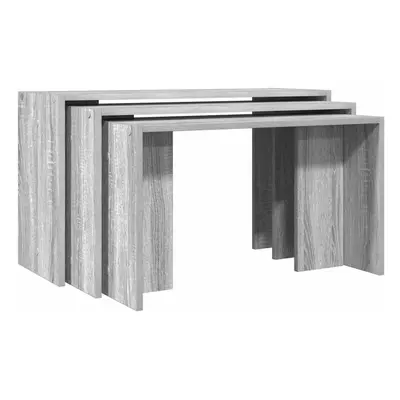 (grey sonoma) vidaXL Nesting Tables Hallway End Table Coffee Table pcs Engineered Wood