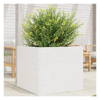 vidaXL Garden Planter Outdoor Flower Pot Planter Pot White Solid Wood Pine