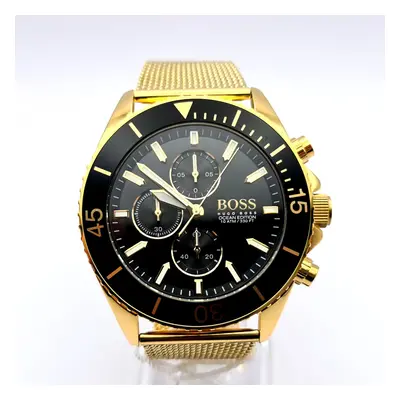 NEW HUGO BOSS OCEAN EDISION YELLOW GOLD MESH STRAP MENS WATCH