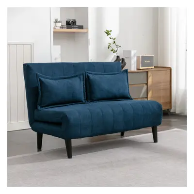 (2 Seater, Blue) HARPER SEATER FOLDING CLIC CLAC FABRIC LIVING ROOM LOUNGE SOFA BED