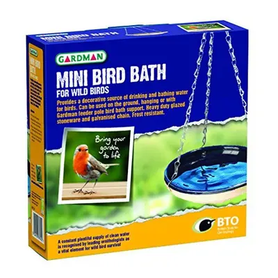 Gardman Bird Bath, Mini Blue, x 6.5 x cm