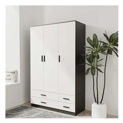 (Black & White) Door Drawer Wardrobe Storage Shelf Hanging Bedroom Modern Furniture