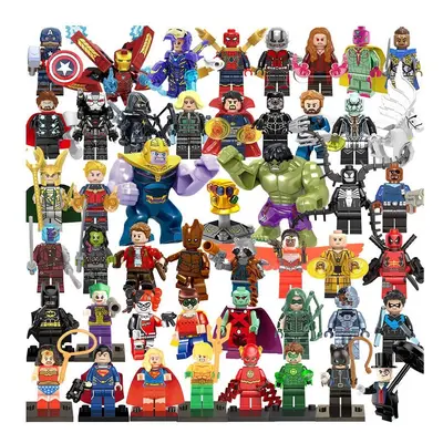 48Pcs Marvel Avengers Super Heroes Mini Figures Dc Block Set Fit Lego