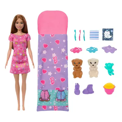 Doll & Playset with Toy Dog Figures & 10+ Accessories, Puppy Slumber Party with Color-Change Fea