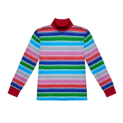 (L) Chucky Cosplay Men Rainbow Striped T-Shirt Top