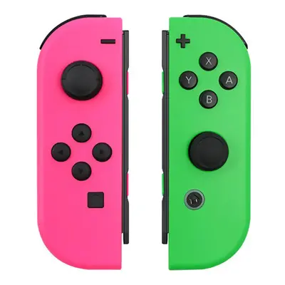 (Pink Green) Pair Wireless Gamepad Sensor Joypad Have 6-Axis Gyroscope For Nintendo Switch Joy C