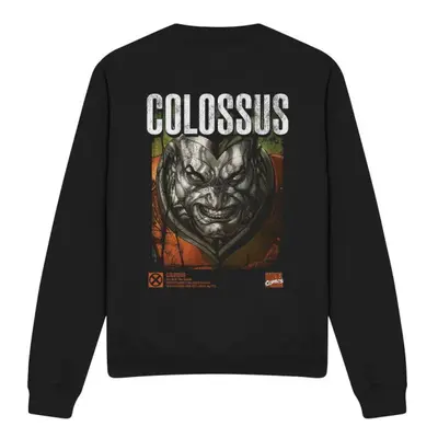 (S, Black) Marvel Unisex Adult X-Men Colossus Infographic Sweatshirt