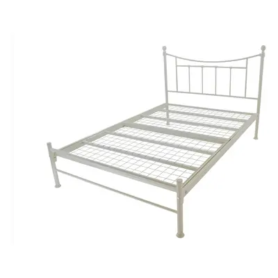 (Ivory, 4FT Small Double 120CM) Bristol Contract Mesh Base Metal Bed Frame Only